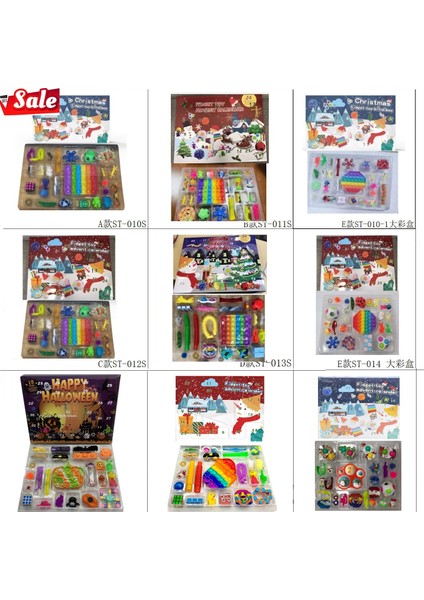 ST010S Stili Advent Takvimi Oyuncak Seti Noel Geri Sayım Takvimi Duyusal Oyuncaklar Parmak Oyuncağı Geri Sayım Hediyesi Çocuklar Için Yenilikçi Hediyeler (Yurt Dışından)