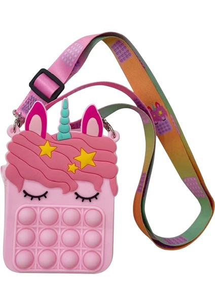 F Stili Yeni Unicorn Basit Dimple Messenger Çanta Fidget Oyuncaklar Itin Bubble Antistreldren Oyuncak Anahtarlık Cüzdan (Yurt Dışından)