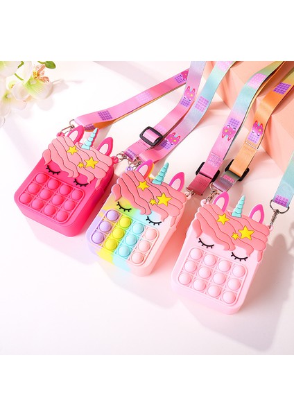 MS-0200 Stili Popo Cüzdan Omuz Çantası Dikkat Oyuncakları Popet Gökyüzü Unicorn Basit Dimple Poped Kız Çantası Popper Balon Duyusal Çocuk Oyuncakları (Yurt Dışından) modelleri