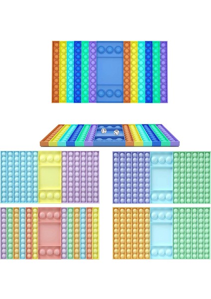 GYP32X20CM Stili 32 cm Popıt Oyun Fidget Oyuncak Gökkuşağı Satranç Tahtası Itme Balon Popper Fidget Duyusal Oyuncaklar Ebeveyn-Çocuk Zamanı Etkileşimli Oyun Oyuncak (Yurt Dışından)