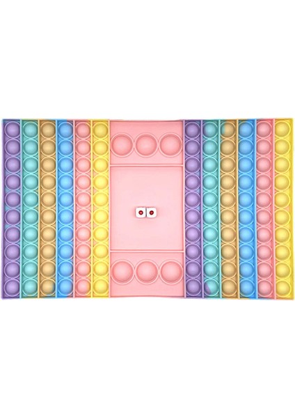 MACARON32X20CM Stili 32 cm Popıt Oyun Fidget Oyuncak Gökkuşağı Satranç Tahtası Itme Balon Popper Fidget Duyusal Oyuncaklar Ebeveyn-Çocuk Zamanı Etkileşimli Oyun Oyuncak (Yurt Dışından)