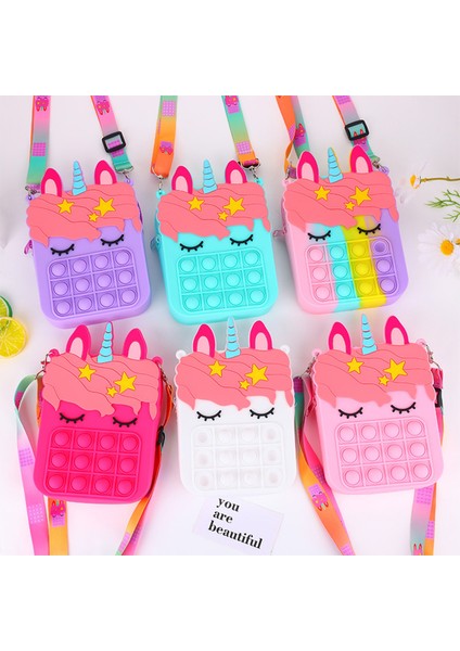 R Stili Bir Fidget Oyuncak Pops Its Popper Duyusal Popet Silikon Itme Kabarcık Kırtasiye Saklama Çantası Popte Poppit Bozuk Para Cüzdanı Brinquedos (Yurt Dışından)