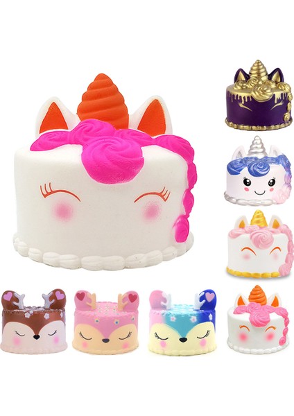 Stil 12 Stil Çocuklar Için Kawaii Unicorn Geyik Kek Squishy Gıda Yavaş Yükselen Yumuşak Sıkma Oyuncaklar - Krema Kokulu Stresi Giderici Komik Oyuncaklar Hediye (Yurt Dışından)