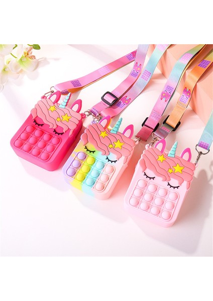 Z Stili Kawaii Unicorn Basit Dimple Messenger Çanta Fidget Oyuncakları Itme Balonu Antistreldren Oyuncak Pop Anahtarlık Cüzdan Çocuklar Için Oyuncak (Yurt Dışından)