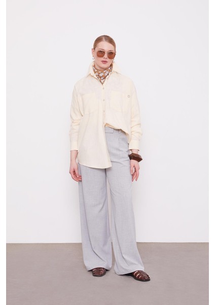 Bej Dokulu Pamuk Gömlek modelleri