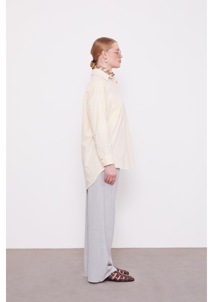 Bej Dokulu Pamuk Gömlek fırsatları