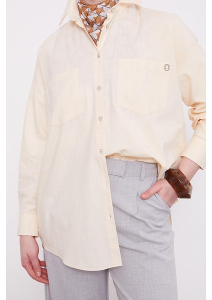 Bej Dokulu Pamuk Gömlek indirimleri