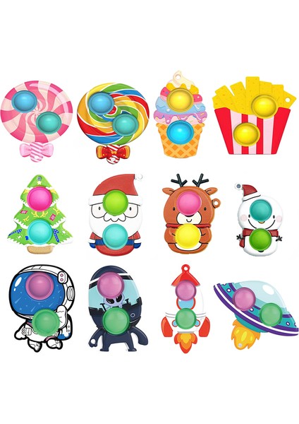 Kalp 04 Tarzı Çocuklar Için Hediye Oyuncaklar Mini Anahtarlık Ayı Geyik Astronotlar Itin Balonunu Fidget Oyuncakları Antistres (Yurt Dışından)