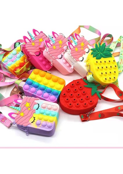 No.33 Tarzı Yeni Popo It Fidget Oyuncaklar Popper Duyusal Popet Silikon Itme Kabarcık Kırtasiye Saklama Çantası Popite Poppit Dekompresyon Madeni Para Cüzdanı - (Yurt Dışından) fiyatları
