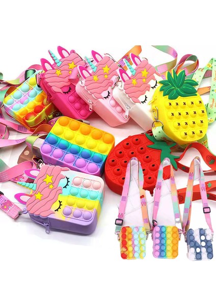 No.33 Tarzı Yeni Popo It Fidget Oyuncaklar Popper Duyusal Popet Silikon Itme Kabarcık Kırtasiye Saklama Çantası Popite Poppit Dekompresyon Madeni Para Cüzdanı - (Yurt Dışından) fırsatları