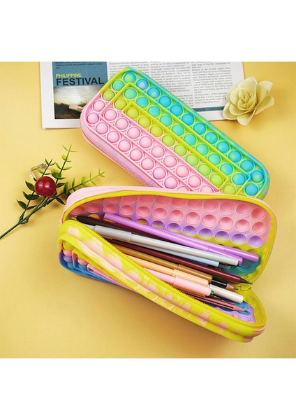 W013 Stili Yeni Dekompresyon Yaratıcı Silikon Pop Balon Fırlatma Oyuncağı Kalem Kutusu Fidget Oyuncak Çocuklar Kalem Kutusu Oyuncaklar Noel Hediyeleri (Yurt Dışından)