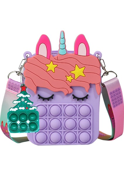 C Stili Yeni Unicorn Basit Dimple Messenger Çanta Itme Balon Antistress Oyuncak Anahtarlık Cüzdan - (Yurt Dışından)