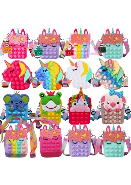 C Stili Yeni Unicorn Basit Dimple Messenger Çanta Itme Balon Antistress Oyuncak Anahtarlık Cüzdan - (Yurt Dışından)