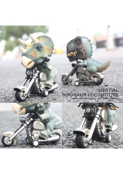 Bir Stil Dinozor Oyuncak Arabalar Sürtünmeli Güçlü Motokros Oyunu T-Rex ve Triceratops Canavar Dino Oyuncakları Erkek Çocuklar Için Hediye (Yurt Dışından)
