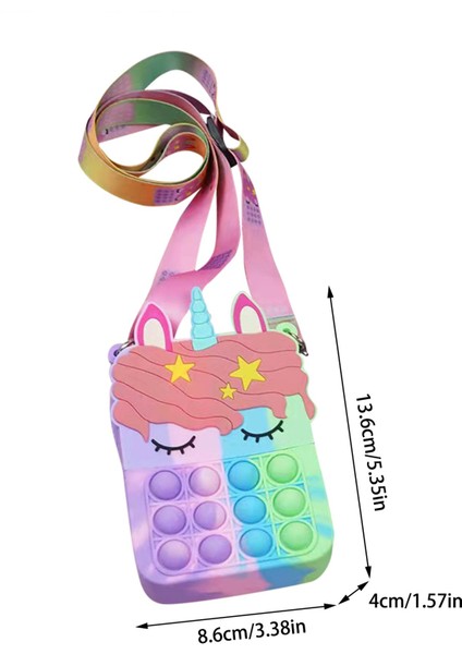 No.7 Tarzı Yeni Popits Unicorn Pops Renkli Sikke Cüzdan Silikon Kız Kawaii Messenger Çantası Çocuk Parmak Itme Balon Oyuncak Çanta Hediye (Yurt Dışından)