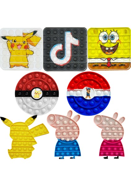No.86 Stili Pokemon Pikachu Pop It Fidget Sevimli Mickey Noel Bastır Pop Kabarcık Duyusal Oyuncak Anksiyete Oyuncak Fidget (Yurt Dışından)
