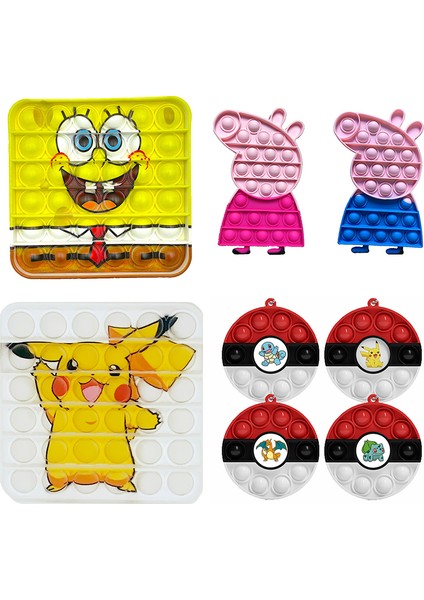 No.86 Stili Pokemon Pikachu Pop It Fidget Sevimli Mickey Noel Bastır Pop Kabarcık Duyusal Oyuncak Anksiyete Oyuncak Fidget (Yurt Dışından)