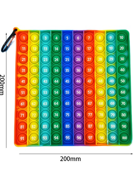 9x9 Stili Yeni Büyük Boy Fidget Gökkuşağı Itme Kabarcık 20CM Montessori Oyuncaklar Bebek Matematik Çarpım Tablosu Hediye (Yurt Dışından)