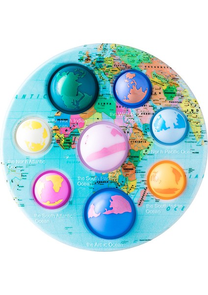 N-7 Stili Kawaii Popper Itme Kabarcıklı Basit Dimple Sekiz Gezegen Fidget Hediye Kutusu Poppit Noel Hediyeleri (Yurt Dışından)
