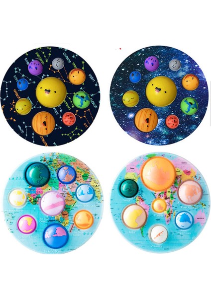 N-5 Stili Kawaii Popper Itme Kabarcıklı Basit Dimple Sekiz Gezegen Fidget Hediye Kutusu Poppit Noel Hediyeleri (Yurt Dışından)