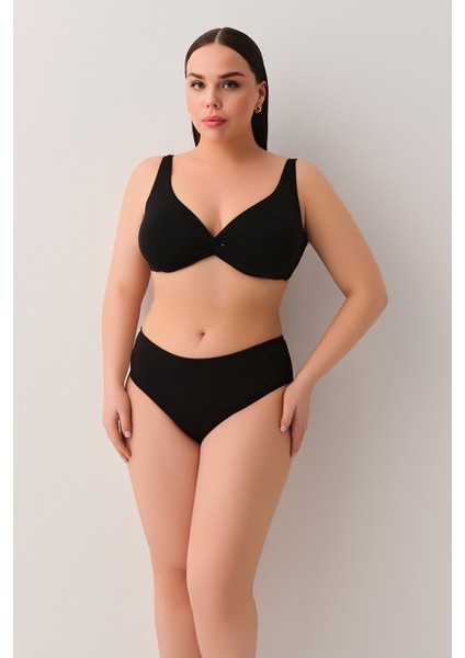 Önü Burgulu Balenli Toparlayıcı Bikini Üst