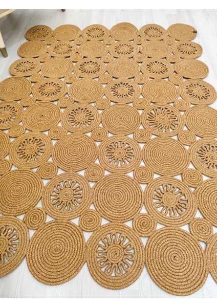 Jüt Hasır Görünümlü Desenli Modern El Örgüsü Dikdörtgen Halı Kilim modelleri