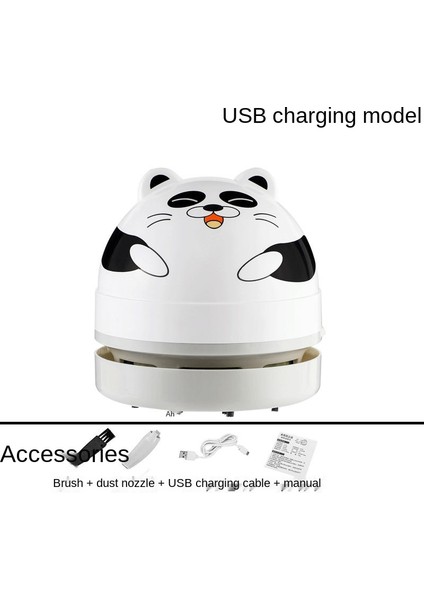 Panda Tarzı Sevimli USB Temizleyici Kedi Mini Elektrikli Süpürge Ofis Masa Toz Ev Masaüstü Süpürge Taşınabilir Masa Klavye Toz Vakumu Yeni Temizleyici (Yurt Dışından)