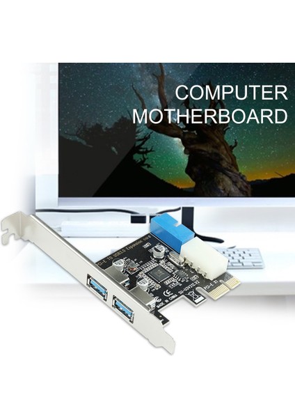 USB 3.0 Pcı-E Genişletme Kartı Adaptörü 2 Port Usb3.0 Hub Dahili Başlık USB 3 Pcıe Pcı Express Adaptör Kartı (Yurt Dışından)
