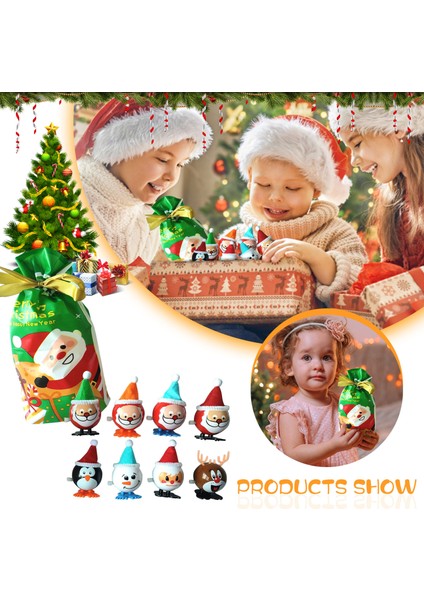 8pc Tarzı Saatli Zıplama Hediye Paketi Eğitici Mekanik Oyuncaklar Yılbaşı Baba Noel Kar Tanesi Geyik Oyuncakları - Çocuklar Için Eğlenceli Oyuncaklar (Yurt Dışından)