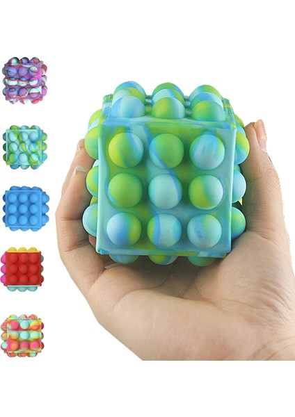Çikolata Tarzı 3D Zar Parmak Jimnastik Oyuncağı - Silikon Rubiks Küpü Pop Itici Duyusal Oyuncak Çocuklar Doğum Günü Hediyeleri Popo Oyunu (Yurt Dışından)