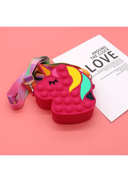 No.23 Tarzı Kawaii Kız Çanta Silikon Çocuk Sıkma Oyunu Şişirme Para Cüzdanı Türkçe (Yurt Dışından)