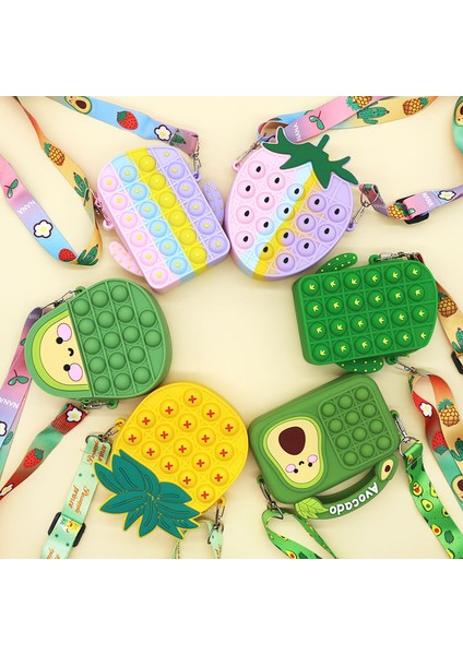No.23 Tarzı Kawaii Kız Çanta Silikon Çocuk Sıkma Oyunu Şişirme Para Cüzdanı Türkçe (Yurt Dışından)