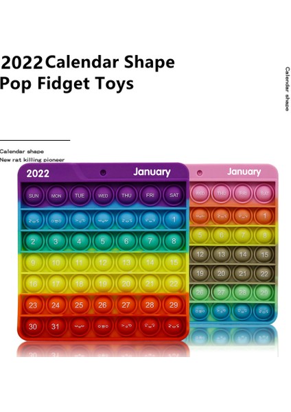 Renkli 3 Aylık Rastgele Stil Yeni Gelen Takvim Şekilli Pop Fidget Silikon Popper Duyusal Fidgets Poppet Basit Itme Kabarcıklar (Yurt Dışından)