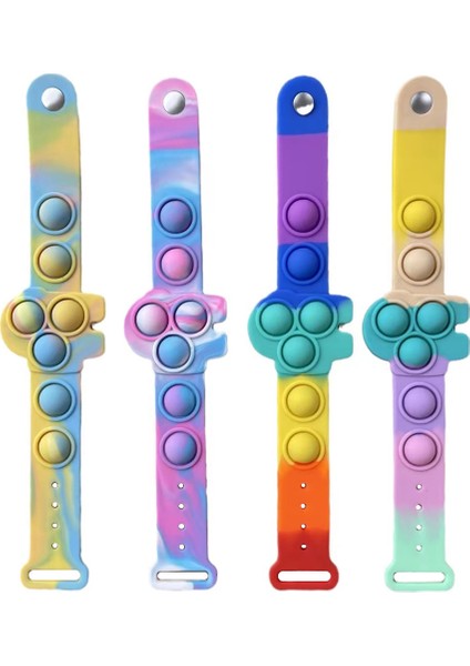 No.18 Tarzı Tie-Dye Itme Bileklik Fidget Oyuncak Silikon Giyilebilir Duyusal Bilezik Oyuncaklar Için Çocuklar Yetişkinler Hediye (Yurt Dışından)