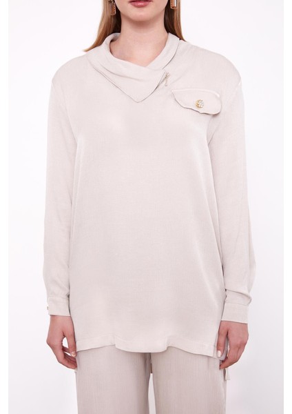 Taş Fermuar Detaylı Tunik Takım indirimleri