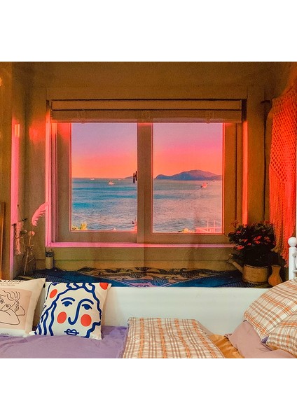 No.8 Stili 150X100CM59X39INÇ Ev Ins Asılı Duvar Bezi Gün Batımı Glow Pencere Goblen Manzara Arka Plan Kumaş Odası Yatak Odası Başucu Dekorasyon Halılar (Yurt Dışından)