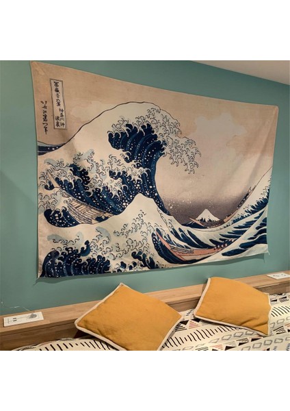 TLX04725 Stili 95X73CM Işıksız Japonya Fuji Dağı Boyama Goblen Kanagawa'nın Büyük Dalgası Manzara Duvar Asma Oturma Odası Ev Japon Goblen (Yurt Dışından) fırsatları