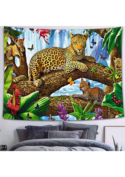 2TGTQQAY1244 Stili 90X70CM Simsant Orman Vahşi Hayvan Goblen Psychedelic Aslan Orman Duvar Asılı Tropikal Bitki Yurt Için Doğal Peyzaj Banket (Yurt Dışından)