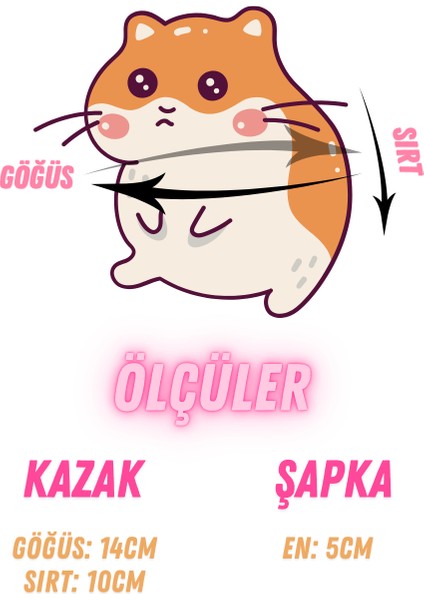 Hamster Için Boncuklu Yeşil Kazak Bere Takım modelleri
