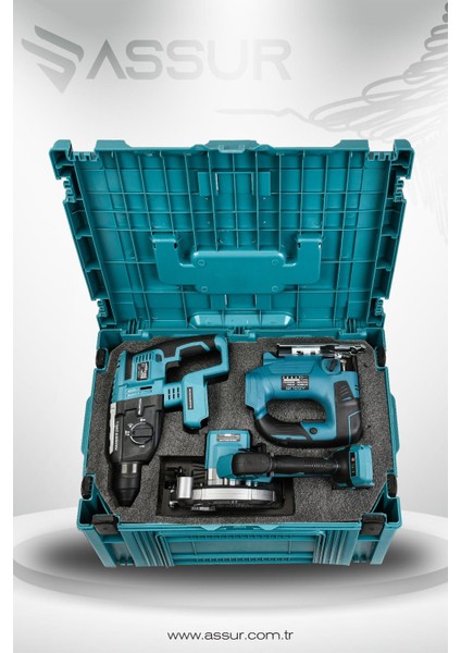 21V Akülü 6'lı Set Daire Testere Kırıcı Delici Hilti Taşlama Somun Sıkma Dekupaj Testere Akülü Vidalama