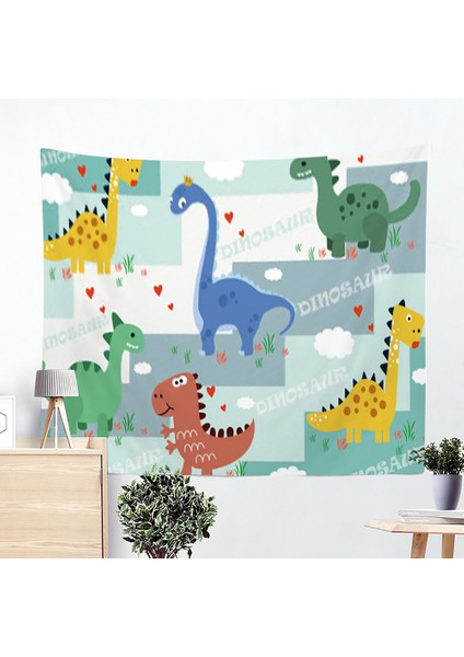 Stil-3 Stili 95X73CM Yeşil Goblen Karikatür Hayvanlar Dinozor Duvar Asılı Kaplama Kilim Arka Plan Bez Plaj Battaniyesi Sanat Yatak Odası Oturma Ev Dekor (Yurt Dışından)
