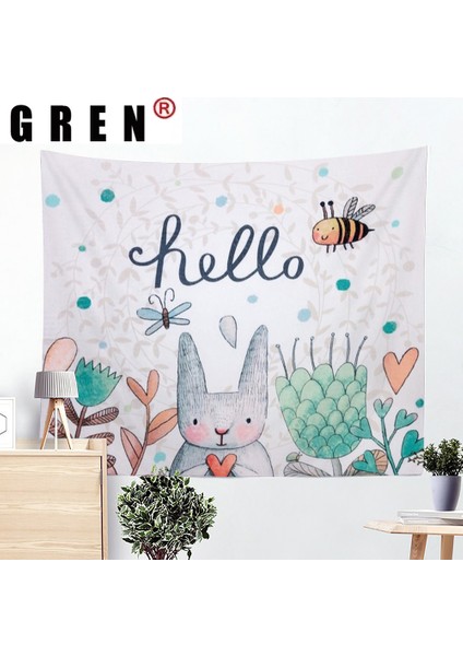 Stil-3 Stili 95X73CM Yeşil Goblen Karikatür Hayvanlar Dinozor Duvar Asılı Kaplama Kilim Arka Plan Bez Plaj Battaniyesi Sanat Yatak Odası Oturma Ev Dekor (Yurt Dışından)