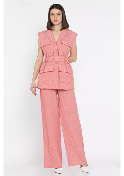 Kadın Bel Kuşaklı Yelek Pantolon Ikili Takım P-00016294 fiyatları