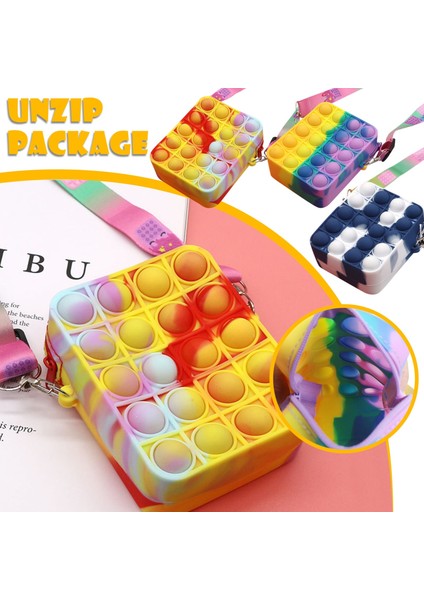 No.12 Tarzı Yeni Popits Unicorn Pops Renkli Sikke Cüzdan Silikon Kız Kawaii Messenger Çantası Çocuk Parmak Itme Balon Oyuncak Çanta Hediye (Yurt Dışından)