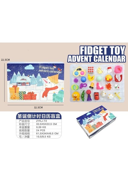 Zykj-T3 Stili Advent Takvimi Oyuncak Seti Noel Geri Sayım Takvimi Duyusal Oyuncaklar Parmak Oyuncağı Geri Sayım Hediyesi Çocuklar Için Yenilikçi Hediyeler (Yurt Dışından)