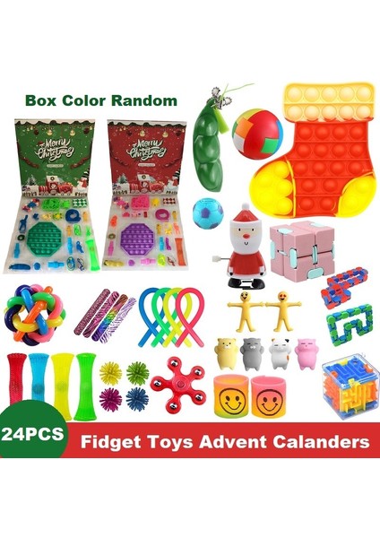 Zykj-T3 Stili Advent Takvimi Oyuncak Seti Noel Geri Sayım Takvimi Duyusal Oyuncaklar Parmak Oyuncağı Geri Sayım Hediyesi Çocuklar Için Yenilikçi Hediyeler (Yurt Dışından)