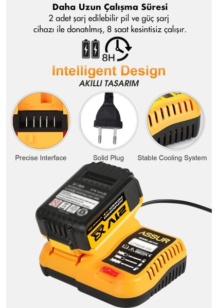 21V 6 Başlıklı Set Taşlama Somun Sıkma Tilki Kuyruğu Dal Budama Akülü Vidalama Hava Pompası