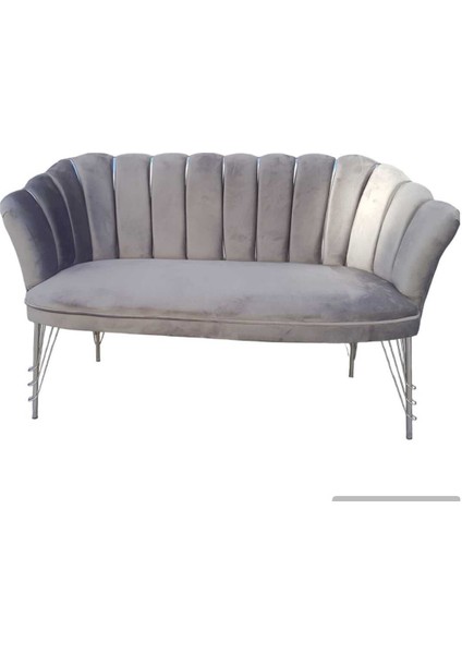Gri Kumaş Gümüş Metal Ayaklı Gümüş Şeritli Çay Seti Koltuk Ofis Koltuk Takımı Bekleme Koltuğu fiyatları