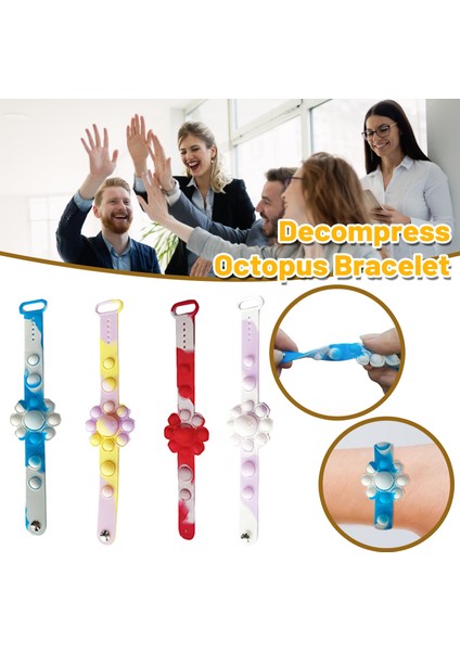 C Stili Renkli Silikon Bileklik, Çocuklar Için Fidget - Oyuncak, Basit Dimple Oyuncak, Autism Çocukları Için Duyusal Oyuncak (Yurt Dışından)