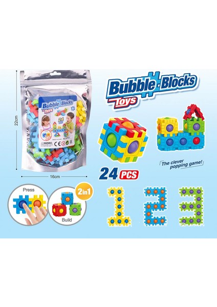24 Adet Tarzı Pop It Fidget Oyuncakları Tetris Bulmaca Oyuncak Azaltma Oyuncakları Sıkılma - Pop It Itme Kabarcık Otistik Çocuklar Için Hediye (Yurt Dışından)